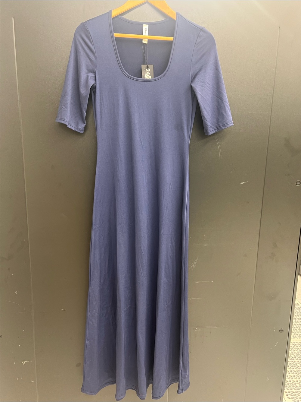 Sleeve Scoop Maxi Dress in Slate (Women)